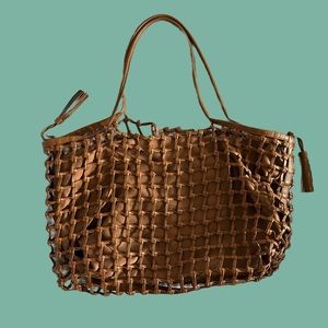 Brown Anthropologie tote bag purse